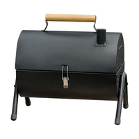 Barbecue rond au charbon de bois, portable, 3 en 1, pour l'extérieur, avec fumoir à double niveau, pour camping, pique-nique et cuisson