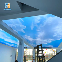Plafond en film souple rectangulaire personnalisé avec cadre en aluminium pour boîte à lumière décorative translucide ignifuge de classe A pour intérieur