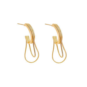 Pendientes de Aro con Borlas Tiyo, Chapados en Oro de 14K, Aleación de Zinc, Geométricos, Románticos, para Fiestas, Joyería de Moda para Mujer - Product Image 4