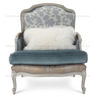 Canapé une chaise de salon en bois sculpté au Style Vintage traditionnel, pour Villa