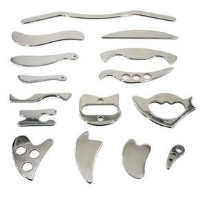 IASTMเครื่องมือเทียนจินชุดเกรดทางการแพทย์304สแตนเลสGuasha <span class=keywords><strong>Scraping</strong></span>เครื่องมือโลหะGua Sha Myofascial Release IASTMเครื่องมือ - Product Image 1