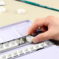 0.3ml 1ml 1.8ml 2ml 3.2ml 7.2ml Demi-palettes vides en plastique transparentes et blanches pour aquarelle et peinture à l'huile