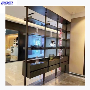 핫 세일 사용자 정의 크기 알루미늄 선반 호텔 및 레스토랑 현대 가정 장식 금속 유리 - Product Image 5