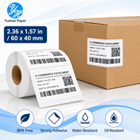 Etiquetas Térmicas Blancas Largas de 60x40mm, Rollo de Etiquetas Térmicas Directas con Revestimiento Superior, Autoadhesivas para Códigos de Barras y Almacenes