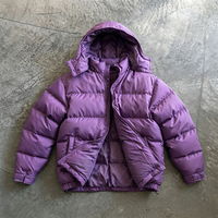 Veste d'hiver rembourrée surdimensionnée pour homme, fabriquée sur mesure à l'usine de Dongguan, avec capuche amovible, tissu Ripstop Grid, fermeture éclair, veste d'extérieur rembourrée