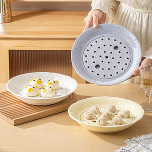 Kreative Keramik-Dampfplatte für Dumplings, Doppelschichtige Abtropfplatte für die Küche, 7 Optionen - Product Image 2
