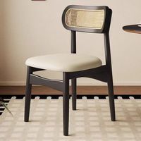 Chaise de salle à manger avec coussin en éponge douce de style nordique moderne, cadre en bois massif, écologique, portable, salon, chambre à coucher, bureau à domicile