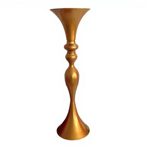 Moderno Florero de Mesa en Forma de Trompeta de Aluminio Ecológico para Decoración de Bodas - Product Image 1