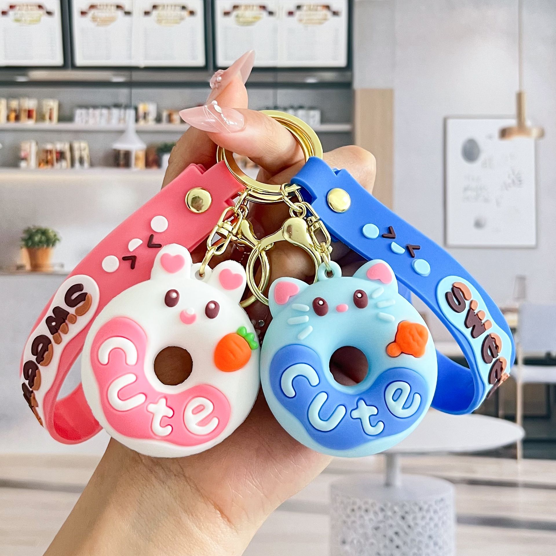 Souldershop 8-Piece Panda Keychain Set - Cute PVC Keyrings For Car Keys, Bags, Backpacks, Gifts - View #7