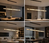 Lustres de salle à manger de style italien minimaliste moderne, luminaires LED de style marbre pour table à manger et comptoir de bar, luxe moyen-haut