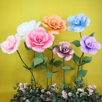 Têtes de fleurs artificielles en non-tissé, faites à la main, de 28 cm, 38 cm, 48 cm, 58 cm, pour décorations de Noël, de mariages et de vitrines de centres commerciaux