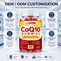 Gummies Probiotiques aux Herbes Ayurvédiques et Champignons Adaptogènes CoQ10 PQG Saveur Cerise OEM ODM Marque Privée Emballage Personnalisé