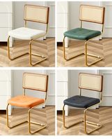 Chaises d'appoint capitonnées en similicuir PU de style Mid-Century Modern avec pieds en métal pour salle à manger, cuisine, bar, appartement, salle de bain, salle de sport, hall d'entrée