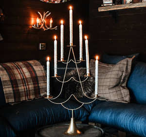 Bougeoirs flocon de neige étoiles en laiton aluminium avec design d'arbre festif idéal pour la décoration de Noël et les décorations de vacances - Product Image 6