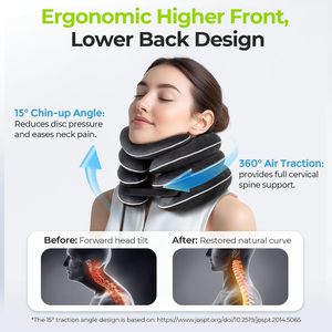 <strong>Inflatable</strong> <strong>Neck</strong> Stretcher for Cervical Traction Adjustable <strong>Neck</strong> Traction <strong>Pillow</strong> for Home <strong>Neck</strong> Extender <strong>Pillow</strong> - Product Image 2