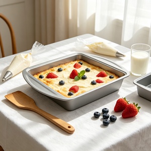 Nouvelle plaque de cuisson carrée de 9 pouces avec une belle poignée et un revêtement antiadhésif de qualité supérieure pour un démoulage facile des aliments. - Product Image 2
