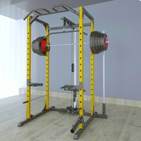 Máquina Smith Multifuncional Comercial con Sistema de Cables Cruzados Dobles para Entrenamiento de Fuerza en Gimnasio en Casa