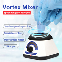 Agitateur de laboratoire portable mini vortex avec régulation de vitesse progressive, mode pulsé tactile, moteur DC sans balais, affichage graphique 50 ml