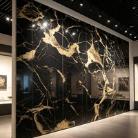Panneau mural doré avec revêtement UV personnalisé, directement de l'usine, pour la décoration intérieure d'hôtels, bars, KTV, spas et salles d'exposition
