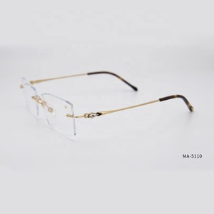 最新の高品質カスタムメイド光学眼鏡レトロアイウェアフレームユニセックス眼鏡リムレス光学眼鏡フレーム - Product Image 1