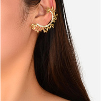 Boucles d'oreilles créatives et audacieuses pour femme, avec strass géométriques exagérés