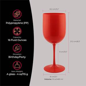 Copas de Vino de Plástico de Colores en Oferta, Copas de Vino de Plástico Elegantes de 16 oz - Product Image 6