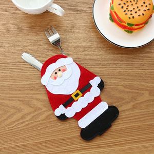 Ensemble de porte-couverts de Noël, bonhomme de neige, Père Noël, renne, housses pour couteaux et fourchettes pour la table de Noël, du Nouvel An, décoration de table, ornements - Product Image 2