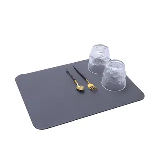 PU rubber non-slip kitchen countertop absorbent mat household tableware drain mat cup bowl plate dry placemat