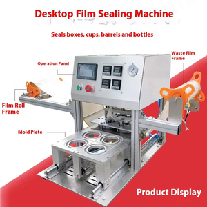 Fabricante personalizado botella de tubo automático máquina de embalaje y sellado de película retráctil Manual para la conservación del té de la leche de soja - Product Image 3