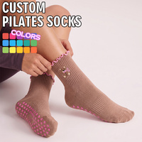 BiLu Custom Packaging Pilates Yoga Socks Non Slip Grip Socks for Studio Retail Programs