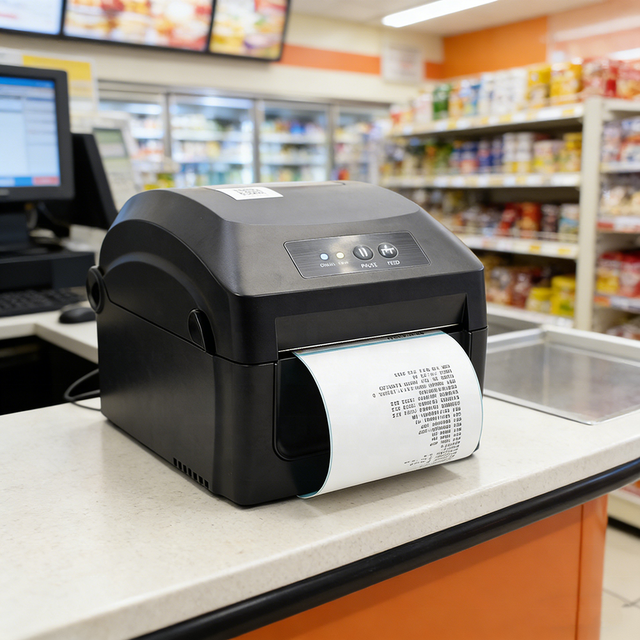 4-Inch Thermal Label Printer 4x6 Sticker Barcode Packaging 110mm Bill Desktop Office Shipping Label Printer