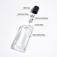 Flacon de parfum vide rectangulaire en verre mat de 100 ml pour homme et femme, personnalisé avec impression sérigraphique