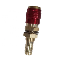 Adaptateur de gaz refroidi à l'eau en laiton bleu rouge de 8mm raccord rapide pour prise de torche de soudage TIG MIG MAG