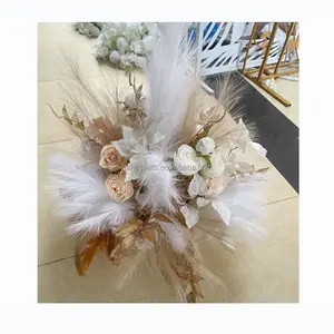 Wedding decorate supplies artificial wedding flowers pampas grass brown flower ball wedding centerpieces