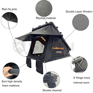 Tente de toit rigide SNDN OEM à ouverture rapide avec système X-Hinge, intérieur arrière relevable de 40 cm pour un sommeil confortable - Product Image 6