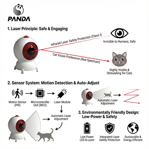 Tương tác thân thiện với môi trêu chọc Mèo Điện <span class=keywords><strong>Laser</strong></span> đồ chơi với ứng dụng thông minh điều khiển từ xa thanh - Product Image 5