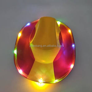 Sombrero de Vaquero con Luces LED Intermitentes de Colores, Sombrero con Diseño de Bandera Nacional para Fiestas, Festivales y Eventos Deportivos - Product Image 5