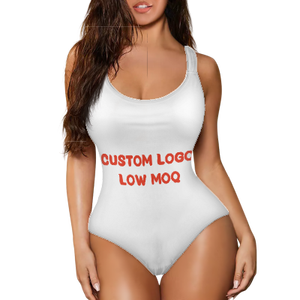 ビンテージアロハプリントハイカットボディスーツ通気性ヒョウ柄Puakenikeniデザインカスタムロゴハワイビーチウェアビキニ - Product Image 6