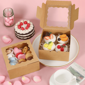 Scatole per Biscotti Personalizzate con Finestra <span class=keywords><strong>in</strong></span> <span class=keywords><strong>Plastica</strong></span> per Alimenti, per Pasticceria, Sushi e Dolci, con Logo <span class=keywords><strong>in</strong></span> Rilievo e Confezione Regalo - Product Image 2