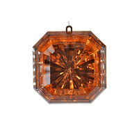 Glaring Coloré Nouveau Style Queen-size Acrylique Miroir Carré Bijou Gemmes Rubis Émeraude Saphir Ornement pour Arbre de Noël Déco