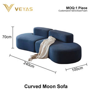 Compras en el Extranjero, Muebles de Alquiler a Bajo Precio, Calidad Garantizada, Sofá Grande de Franela Azul, Muestras Gratis con Envío Gratuito - Product Image 3