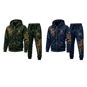 Survêtement à capuche pour homme Long Mission, imprimé camouflage, manches longues, fermeture éclair, vêtement décontracté, respirant, 100% coton, coupe classique pour l'hiver - Product Image 3