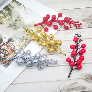Nouveaux accessoires de noël décoration de la maison fruits rouges artificiels pics de baies Simulation mousse paillettes branches de baies rouges - Product Image 5