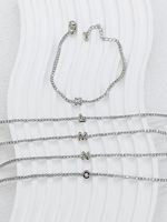 Bracelet tennis ajustable en acier inoxydable plaqué or 18 carats, étanche, avec lettre A-Z et zircon carré, bijou fantaisie pas cher