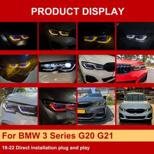 J ONE Phares <span class=keywords><strong>de</strong></span> voiture à LED RGB à commande par téléphone, très populaires, pour BMW Série 3 G20 G21 <span class=keywords><strong>2019</strong></span>-2022, phares laser G20 - Product Image 5