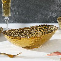 Service de table en porcelaine fine, électro-plaqué, vaisselle royale de luxe, ensemble de vaisselle en céramique dorée