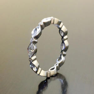 Anello di Fidanzamento Q659 per Donna in Oro Bianco con Diamante Naturale Taglio Marquise, Stile Classico, Colore D - Product Image 3