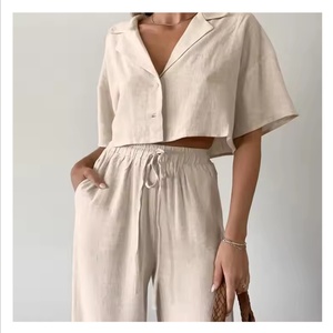 Customize New Arrival Ladies Cotton <b>Pants</b> for Women High Waist Stylish <b>Pants</b> Sets for Women - Product Image 4