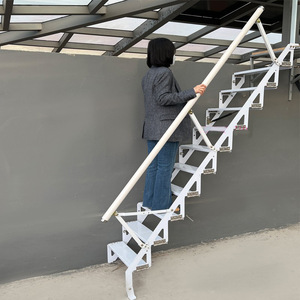 <span class=keywords><strong>Escalera</strong></span> <span class=keywords><strong>Plegable</strong></span> Moderna de Acero Inoxidable para Uso Doméstico, <span class=keywords><strong>Escalera</strong></span> Interior para Loft o Dúplex, <span class=keywords><strong>Escalera</strong></span> para Apartamentos Pequeños, para Interiores y Exteriores - Product Image 2