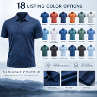 Polo de golf imprimé en gros pour hommes – T-shirt de sport à manches courtes en jersey polyester élasthanne avec col structuré pour clubs, équipes et tenues de villégiature